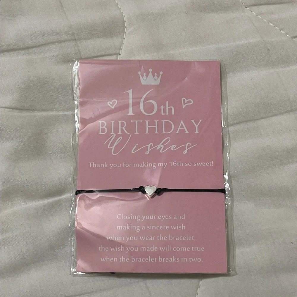 Pink 16th Birthday Wishes Bracelet